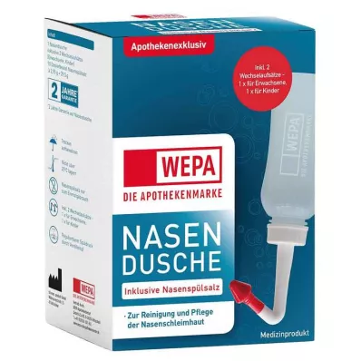 Pichet de rinçage nasal Wepa avec 10x2,95 g de sel de rinçage nasal, 1 p