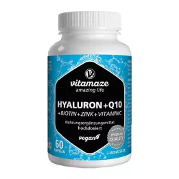 HYALURONSÄURE 200 mg hautement dosé + coenzyme Q10 végétalien, 60 pcs