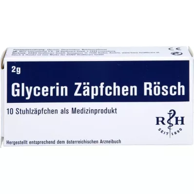 GLYCERIN ZÄPFCHEN Rösch 2 g contre la constipation, 10 pces