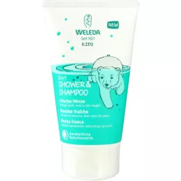 WELEDA Douche 2en1 pour enfants &amp; Shampooing à la menthe fraîche, 150 ml