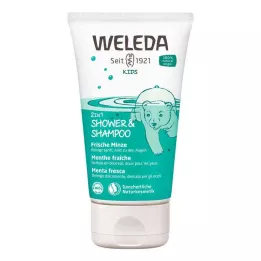 WELEDA Douche 2en1 pour enfants &amp; Shampooing à la menthe fraîche, 150 ml