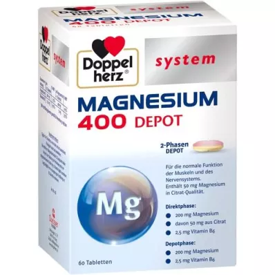 DOPPELHERZ Magnésium 400 Depot system comprimés, 60 pc