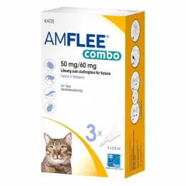 AMFLEE combo 50/60mg Lait en gouttes pour chats, 3 pces