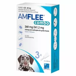 AMFLEE combo 268/241,2mg Lait pour chiens 20-40kg, 3 Pcs
