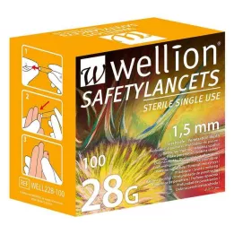 WELLION Safetylancets 28 G Inhalateur de sécurité, 100 pièces