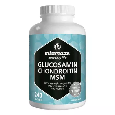 GLUCOSAMIN CHONDROITIN MSM Gélules de vitamine C, 240 gélules