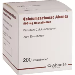 CALCIUMCARBONAT ABANTA 500 mg comprimés à mâcher, 200 pcs