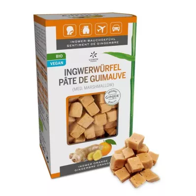 INGWER GINJER Gingembre en cubes orange, 60 g