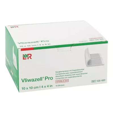 Vliwazell Pro Superabsorb.compress stérile 10x10 cm, 10 pc