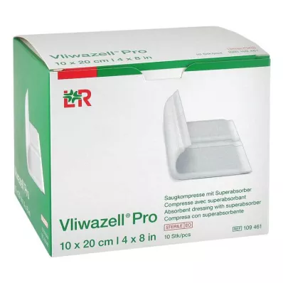 Vliwazell Pro Superabsorb.compress stérile 10x20 cm, 10 pc Vliwazell Pro Superabsorb.compress stérile 10x20 cm, 10 pc