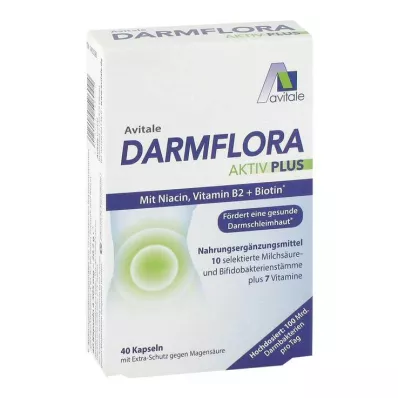 Flore Intestinale Active Plus 100 milliards de bactéries + 7 vitamines, 40 pièces