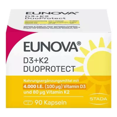 EUNOVA DuoProtect D3+K2 4000 I.U./80 μg gélules, 90 pc