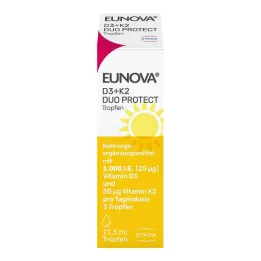 EUNOVA DuoProtect D3+K2 1000 U.I./50 μg gouttes, 11.5 ml