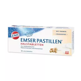 Emser pastilles pastilles pour la gorge au gingembre sans sucre, 30 pc