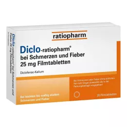 DICLO-RATIOPHARM en cas de douleurs et de fièvre 25 mg FTA, 20 pces