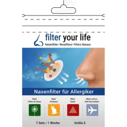 FILTER YOUR LIFE Filtre nasal pour personnes allergiques, taille S, 7X2 pcs