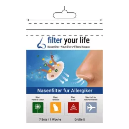 FILTER YOUR LIFE Filtre nasal pour personnes allergiques, taille S, 7X2 pcs
