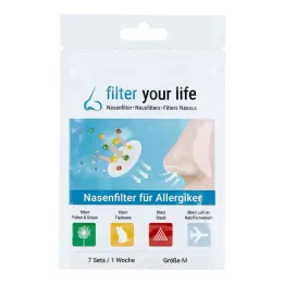 FILTER YOUR LIFE Filtre nasal pour personnes allergiques, taille M, 7X2 pcs