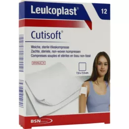 LEUKOPLAST Compresse non tissée Cutisoft 7,5x7,5 cm stérile, 12 pces