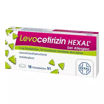 Lévocétirizine Hexal pour les allergies 5 mg comprimés pelliculés, 18 pc