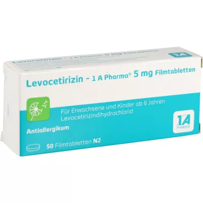 LEVOCETIRIZIN-1A Pharma 5 mg comprimés pelliculés, 50 pc