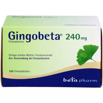 GINGOBETA 240 mg Comprimés pelliculés, 100 pcs