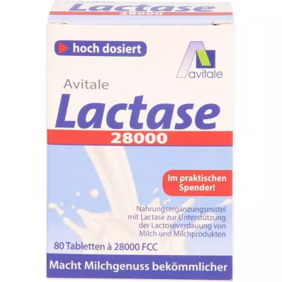 LACTASE 28.000 FCC Comprimés en distributeur, 80 pc