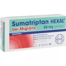 SUMATRIPTAN HEXAL pour la migraine 50 mg comprimés, 2 pces