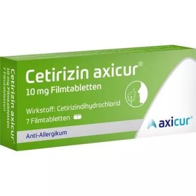 CETIRIZIN axicur 10 mg comprimés pelliculés, 7 pc