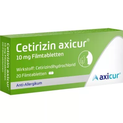 CETIRIZIN axicur 10 mg comprimés pelliculés, 20 pc