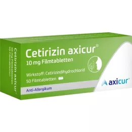 CETIRIZIN axicur 10 mg comprimés pelliculés, 50 pc