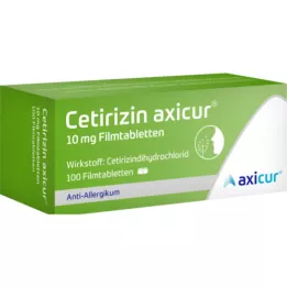 CETIRIZIN axicur 10 mg comprimés pelliculés, 100 pc