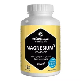 MAGNESIUM 350 mg Complexe Citrate/Oxyde/Carbon.vegan, 180 pc