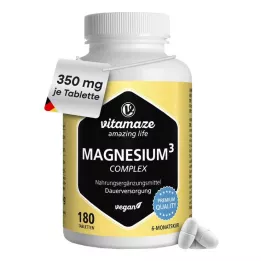 MAGNESIUM 350 mg Complexe Citrate/Oxyde/Carbon.vegan, 180 pc