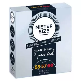 MISTER Size Emballage dessai 53-57-60 Préservatifs, 3 Pcs