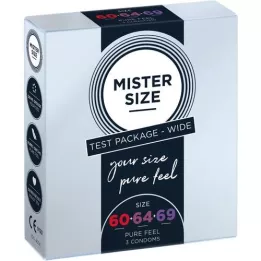MISTER Size Emballage dessai 60-64-69 Préservatifs, 3 Pcs