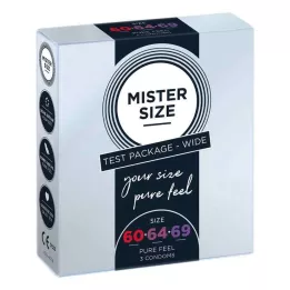 MISTER Size Emballage dessai 60-64-69 Préservatifs, 3 Pcs