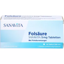 FOLSÄURE SANAVITA 5 mg comprimés, 20 pcs