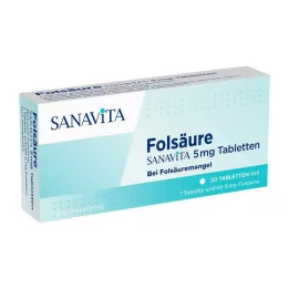 FOLSÄURE SANAVITA 5 mg comprimés, 20 pcs