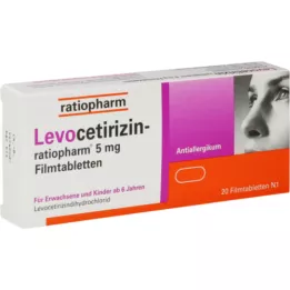 LEVOCETIRIZIN-ratiopharm 5 mg comprimés pelliculés, 20 pc