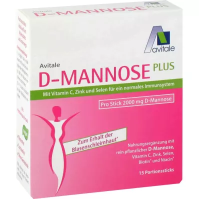 D-MANNOSE PLUS 2000 mg Bâtonnets avec vitamines et minéraux, 15X2.47 g