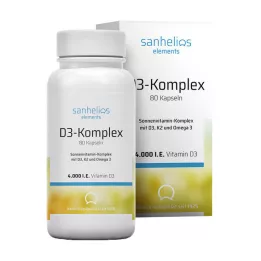 SANHELIOS Vitamine D3 Complexe de vitamines solaires avec K2, 80 comprimés
