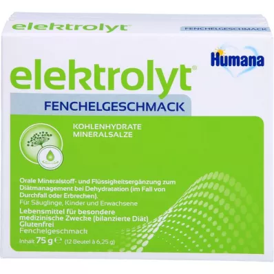 HUMANA Poudre délectrolyte fenouil Boîte pliante, 75 g