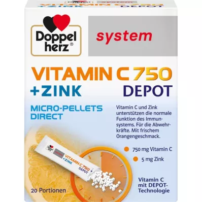 DOPPELHERZ Vitamine C 750 Depot system Pellets, 20 pcs