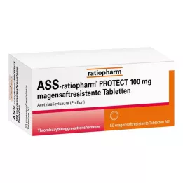 ASS-ratiopharm PROTECT 100 mg comprimés gastro-résistants, 50 comprimés