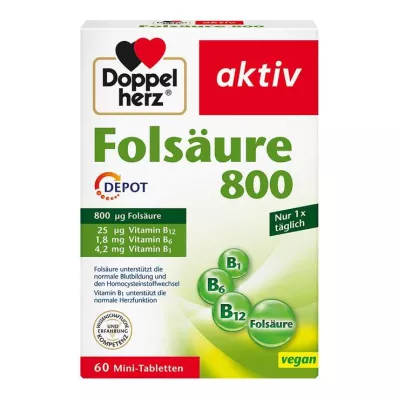 DOPPELHERZ Acide folique 800 en comprimés à libération prolongée, 60 comprimés