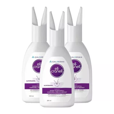 Ell-Cranell pour la chute des cheveux hormonale-héréditaire, 3x200 ml Ell-Cranell pour la chute des cheveux hormonale-héréditaire, 3x200 ml