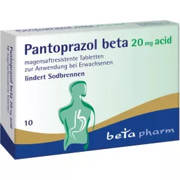 PANTOPRAZOL beta 20 mg acid comprimés gastro-résistants, 10 comprimés