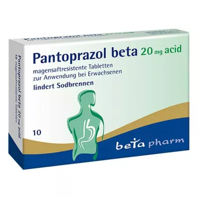 Pantoprazole bêta 20 mg comprimés gastro-résistants acides, 10 pc Pantoprazole bêta 20 mg comprimés gastro-résistants acides, 10 pc