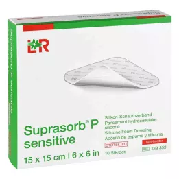 SUPRASORB P sensitive PU-V.mousse non-bor.15x15cm, 10 pces